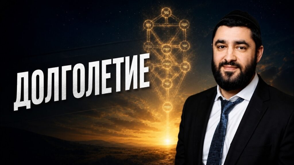 Man in a suit on the right, beside a glowing Tree of Life diagram with Hebrew letters over a sunset sky. The image is a promotional thumbnail look.